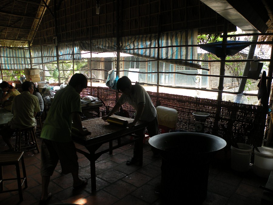 Fábrica de caramelos. Delta del Mekong